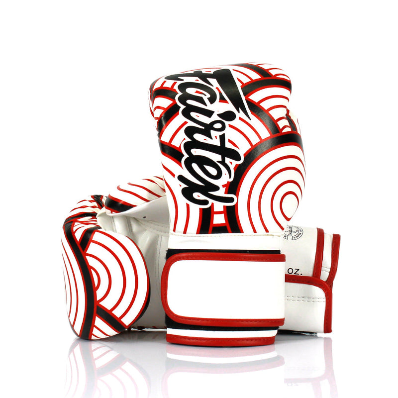 Boxningshandskar - Fairtex - BGV14 Red Wave, Vit/Röd/Svart