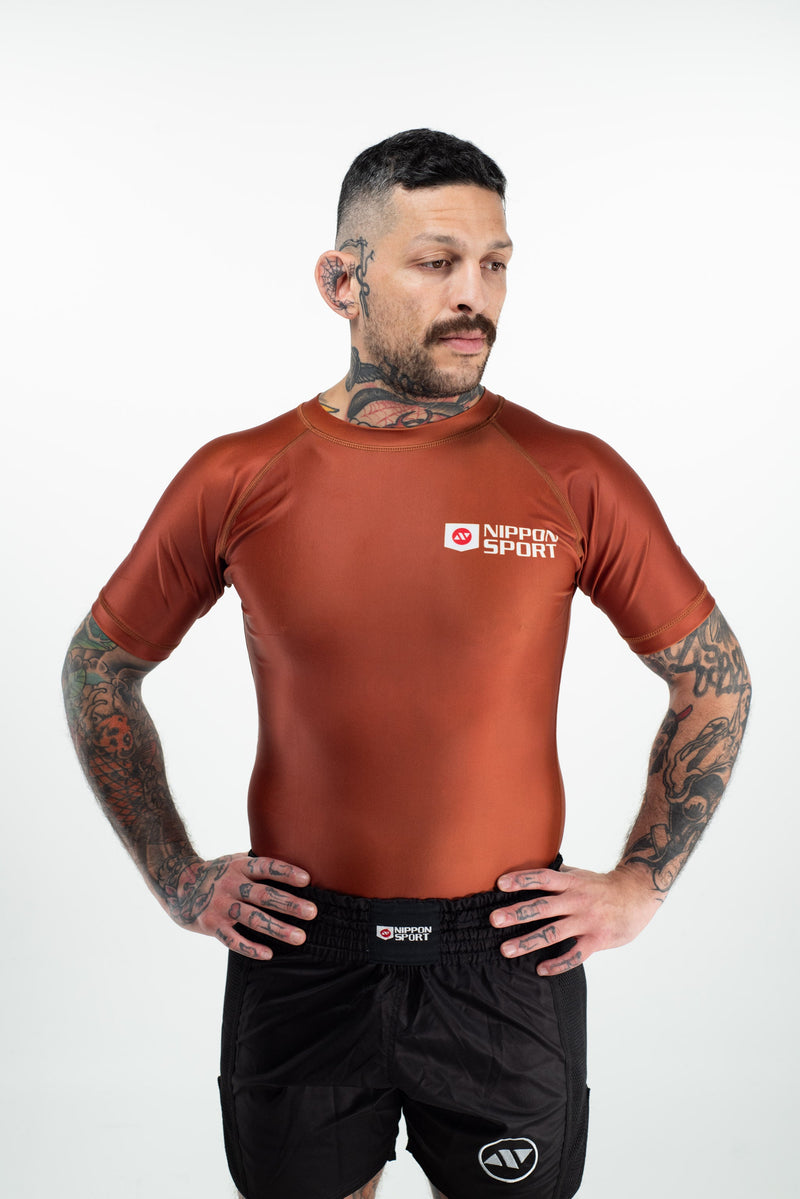 Rashguard - Nippon Sport - Korta ärmar - Brun