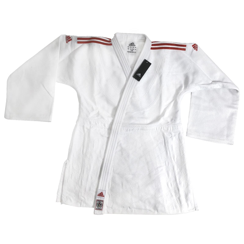 Judo Uniform - Adidas Judo - 'Champion 2.0' - Slim Fit - Vit-Röd