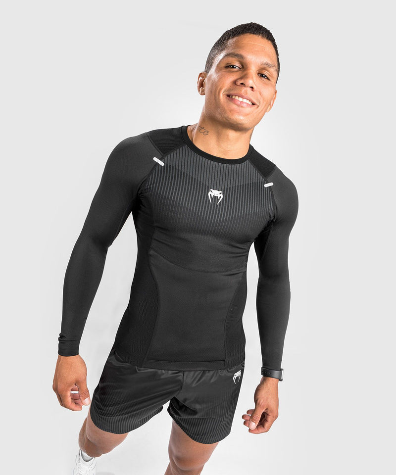Rashguard - Venum - 'BioMecha' - Långärmad - Svart-Grå