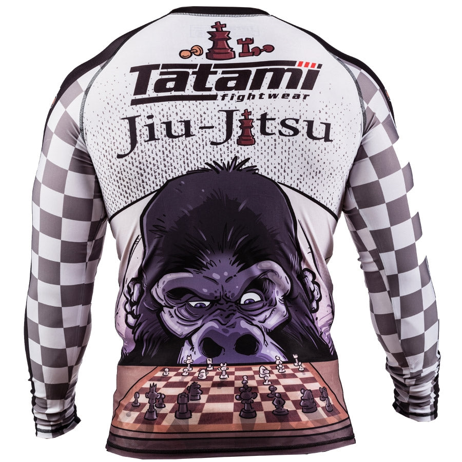 Rashguard - Tatami - 'Chess Gorilla' - Vit-Svart