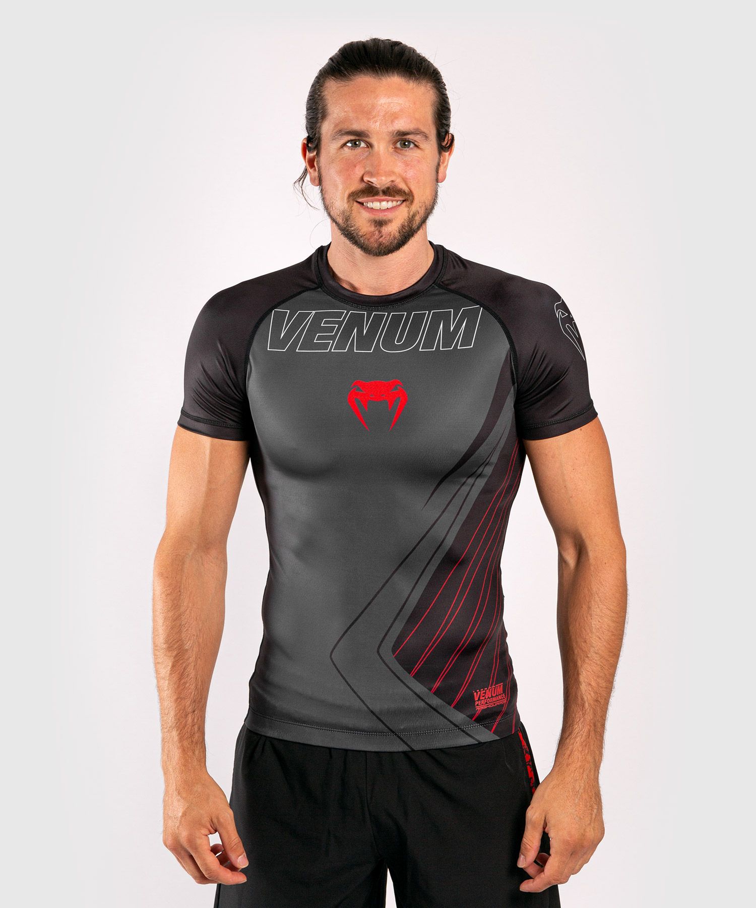 Rash Guard - Venum - 'Contender 5.0' - Svart-Röd - Kortärmad