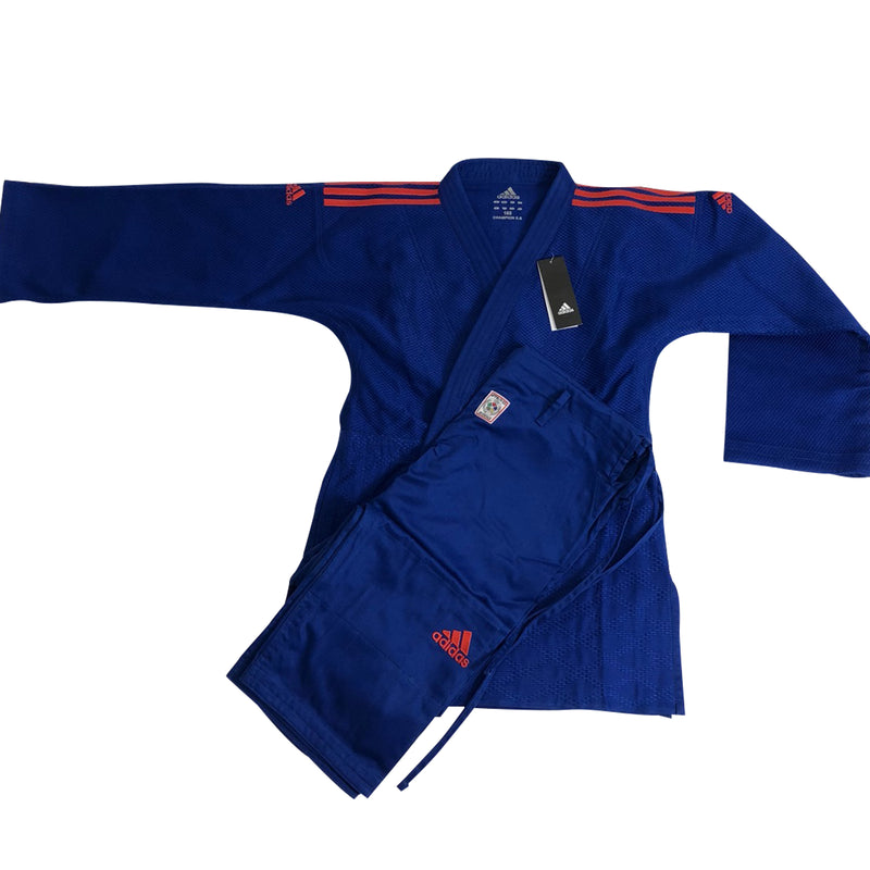 Adidas judo gi - Champion 2.0 - IJF Red Label - Blå / Rød - Slim Fit