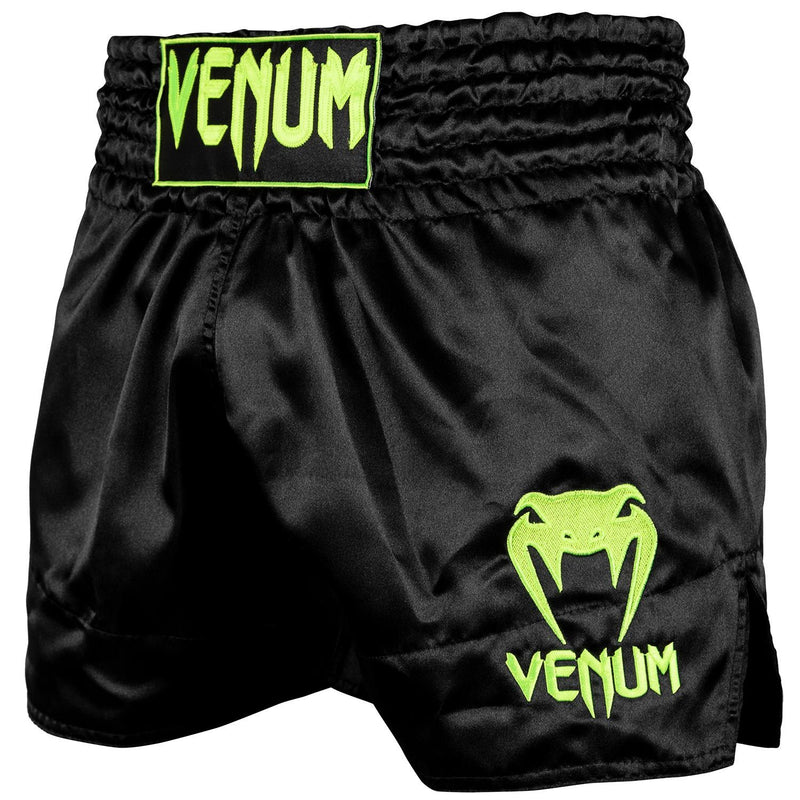 Muay Thai Shorts - Venum - 'Classic' - Svart-Neon Gul
