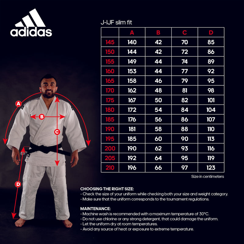Judo Uniform - Adidas Judo - 'Champion 2.0' - Slim Fit - Blå-Röd