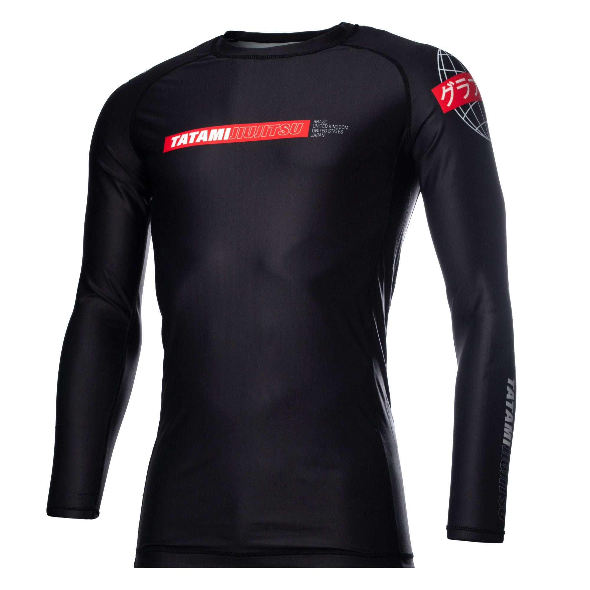 Rash Guard - Men - Tatami Fightwear - Global Long Sleeve - Blac