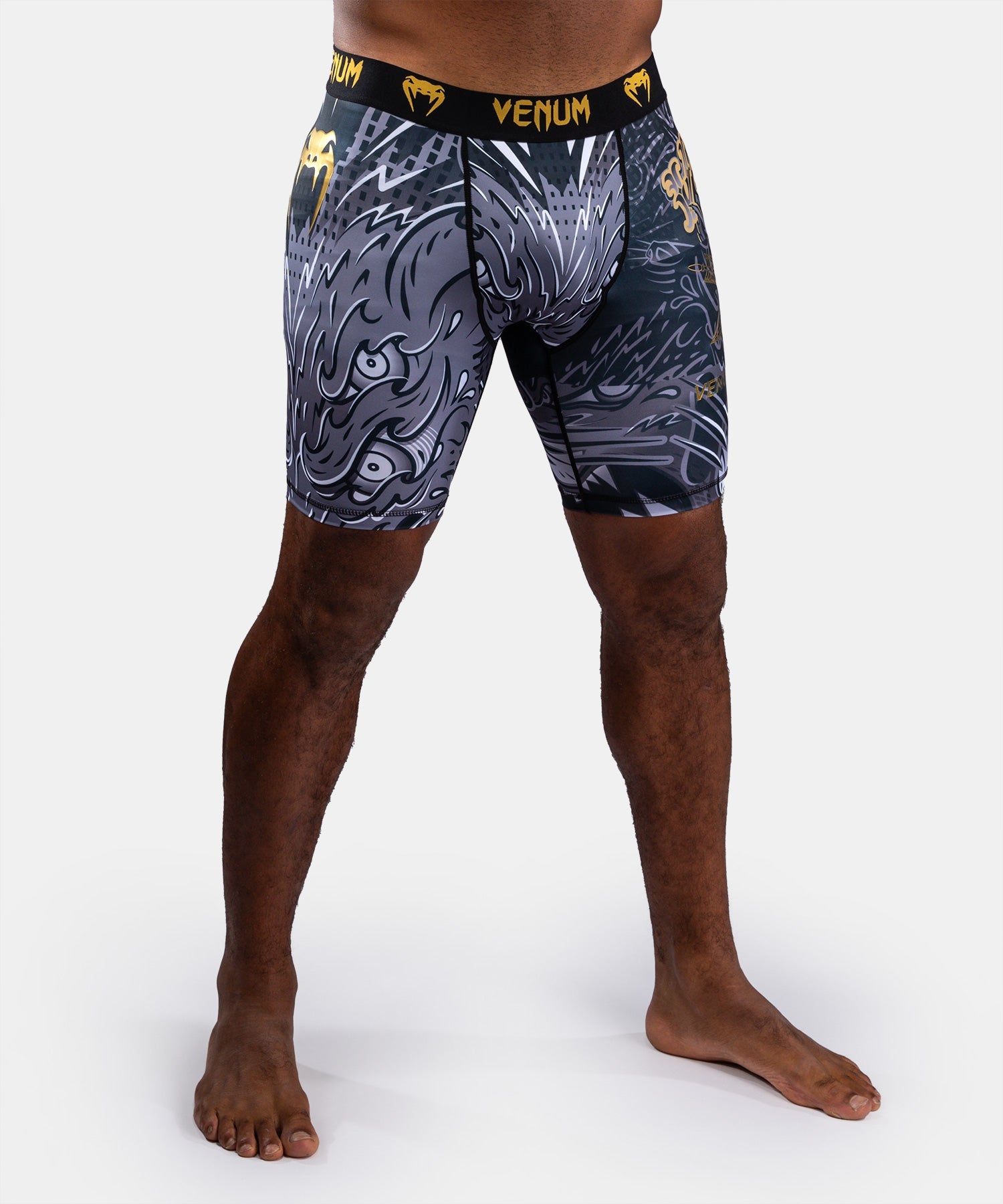 Vale Tudo Shorts - Venum - Wolf Atak - Svart/Grå