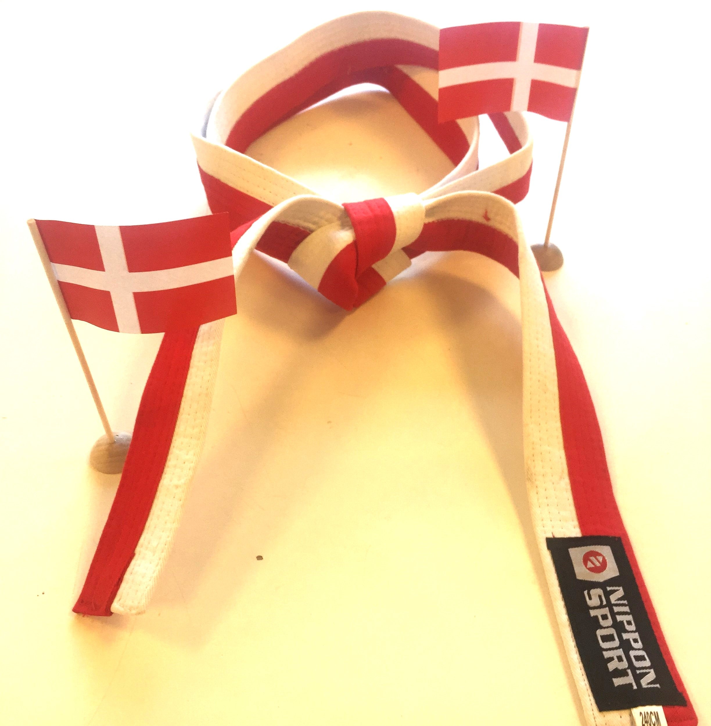 Danmarksbälte - Nippon Sport - Röd/Vit