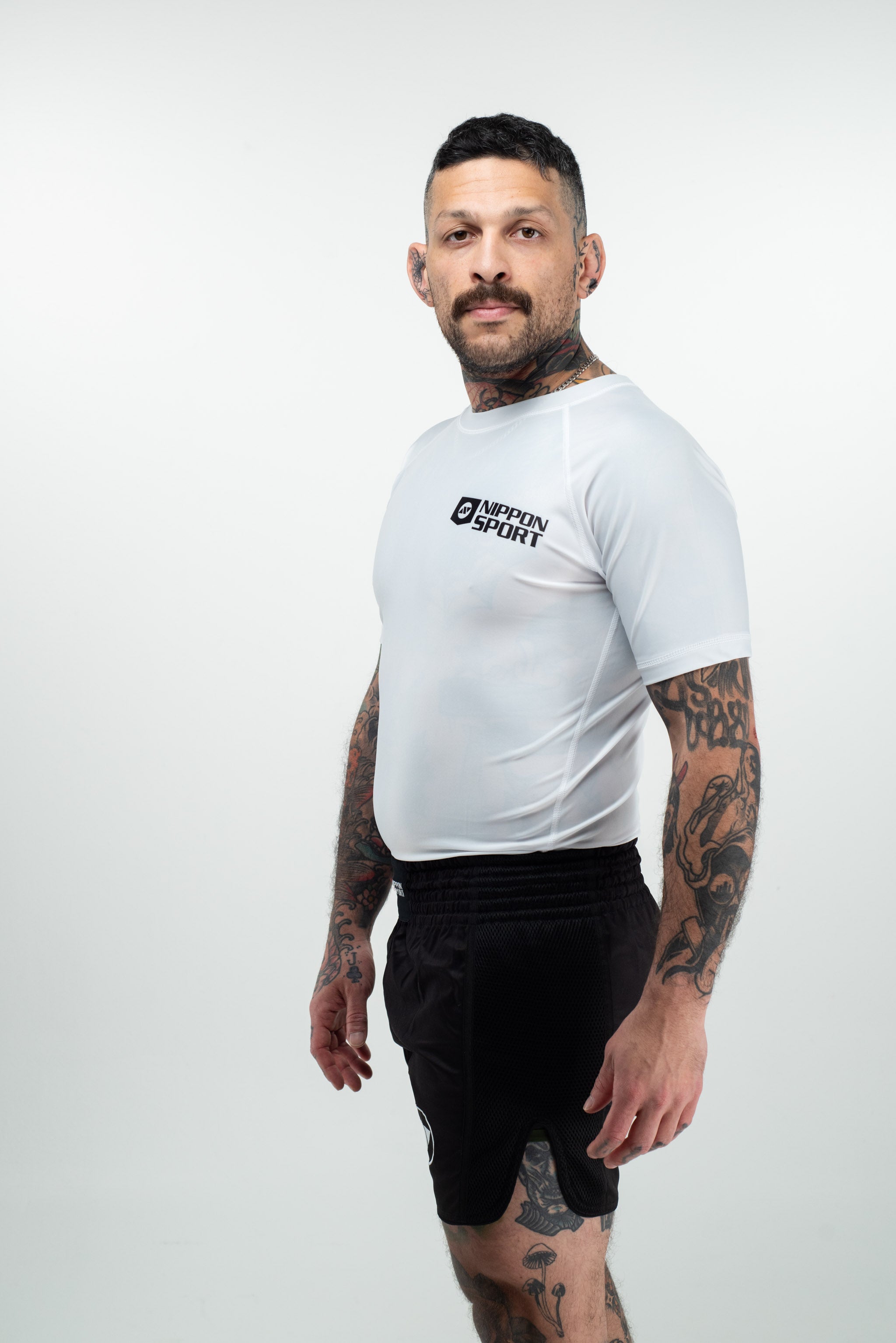 Rash Guard - Nippon Sport - 'Short sleeves' - Vit