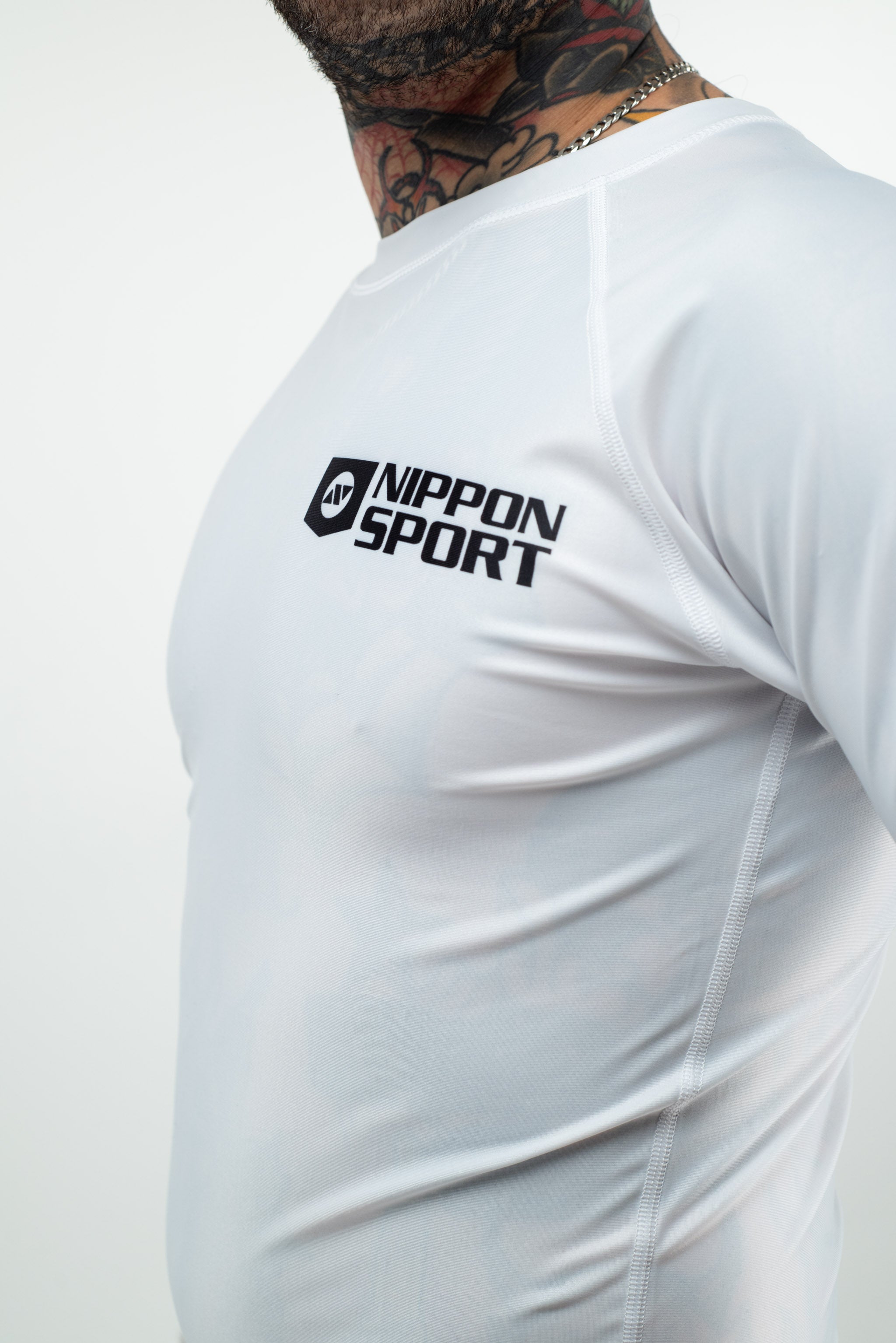 Rash Guard - Nippon Sport - 'Short sleeves' - Vit