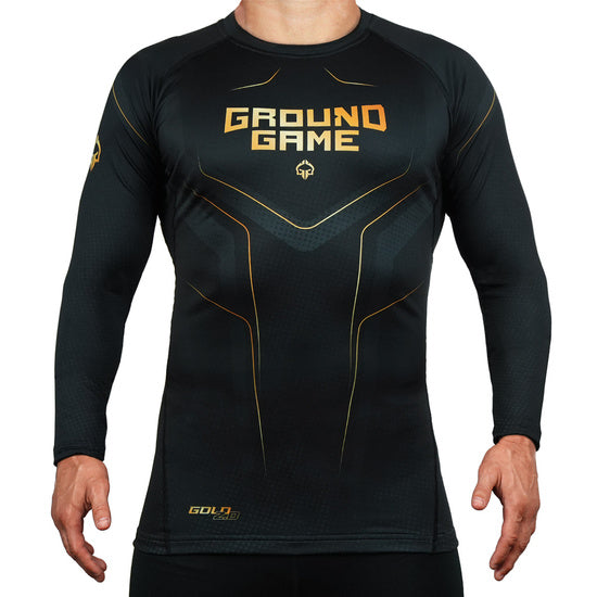 Rash Guard - Ground Game - Gold 2.0 - Långärmad - Svart