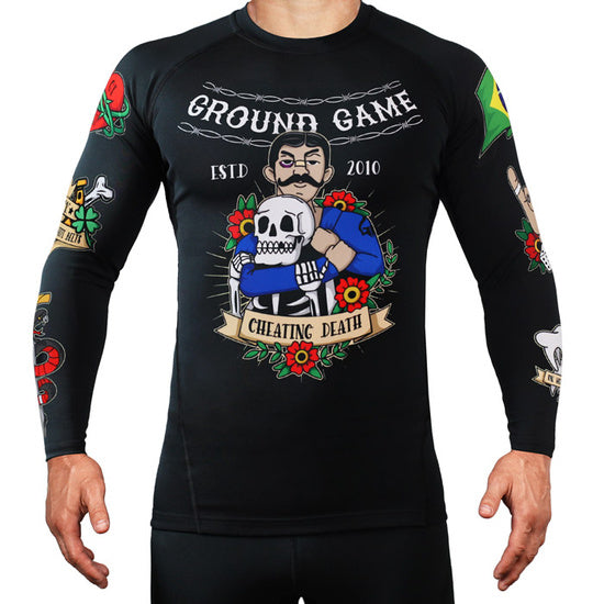 Rash Guard - Ground Game - Oldschool - Långärmad - Svart