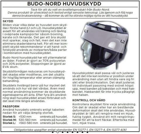 Boxhjälm - Budo Nord - Sparring - Svart