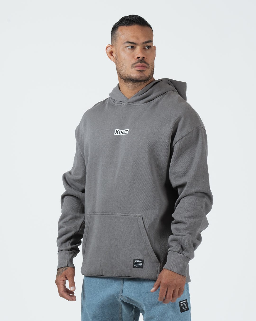 Hoodie - Kingz - Box Hoodie - Grå