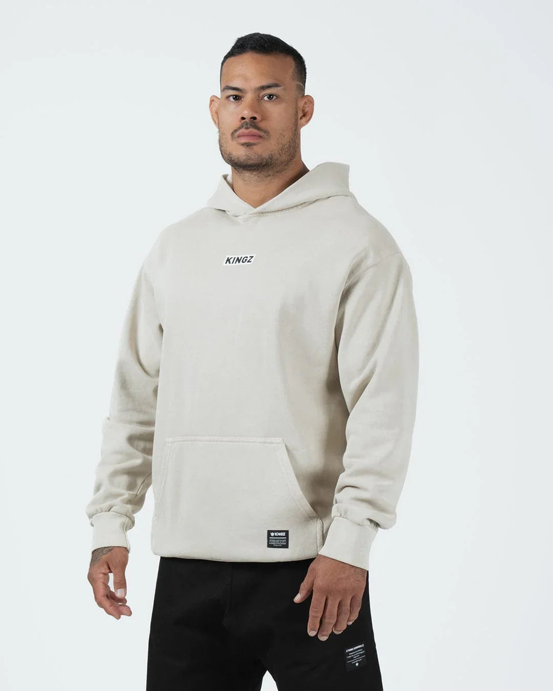 Hoodie - Kingz - Box Hoodie - Beige