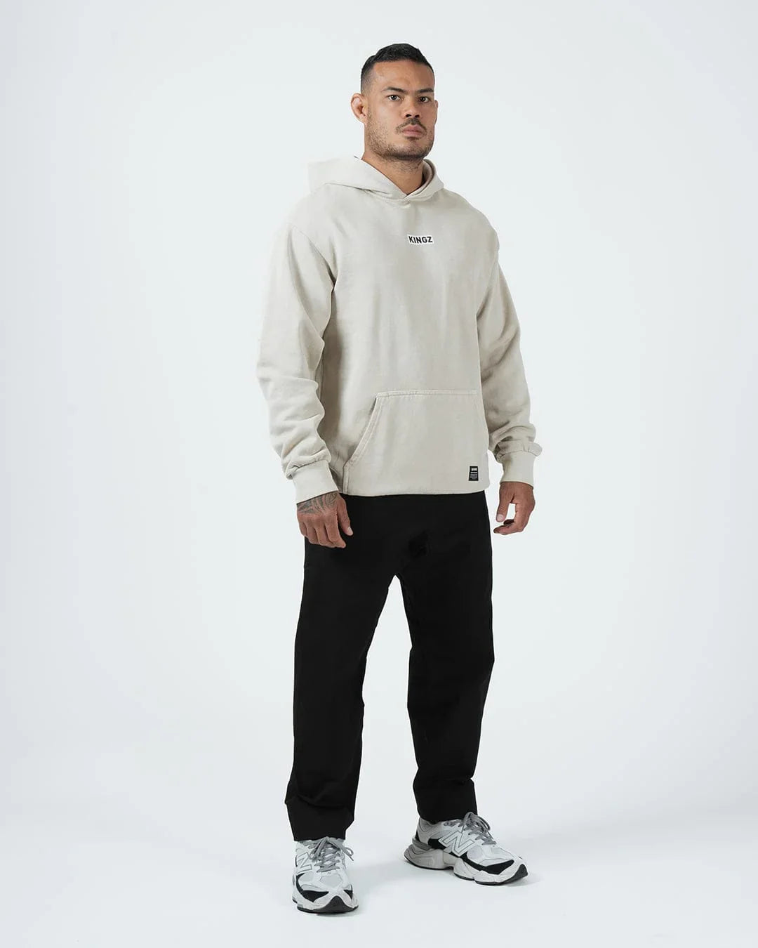Hoodie - Kingz - Box Hoodie - Beige
