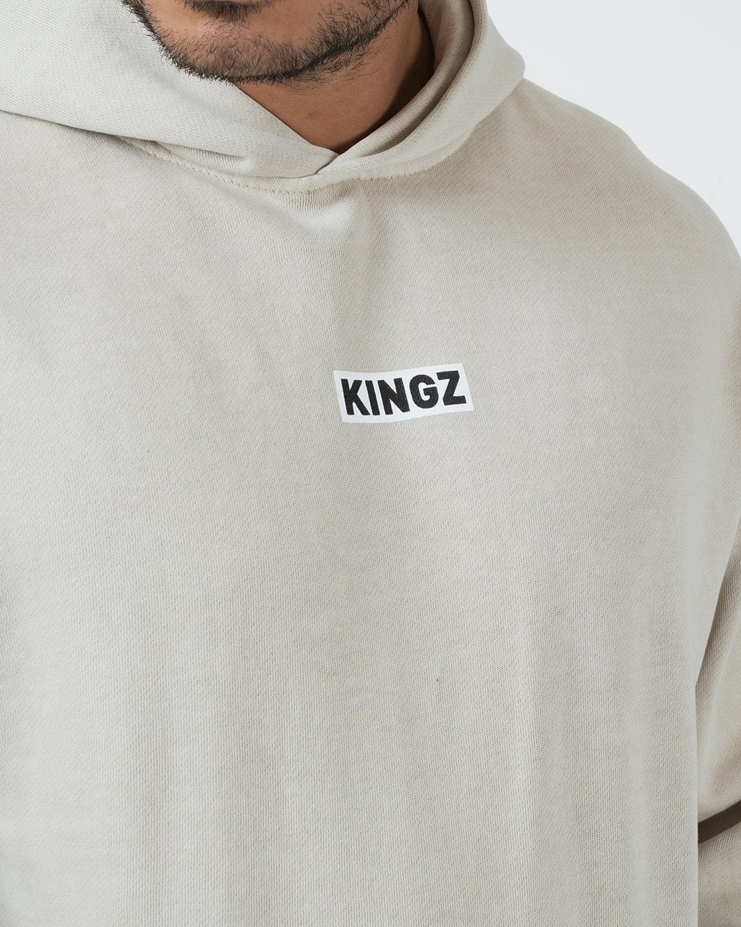 Hoodie - Kingz - Box Hoodie - Beige