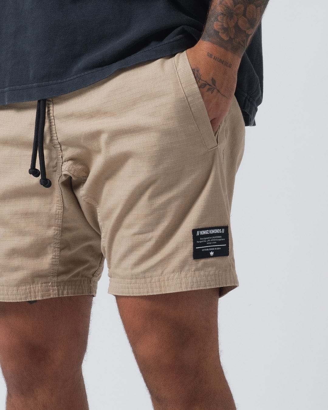 Shorts - Kingz - Casual Gi Shorts - Khaki
