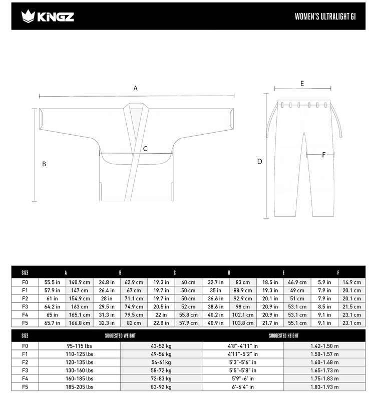 BJJ Gi - Kingz - Ultralight 2.0 - Dam - Svart