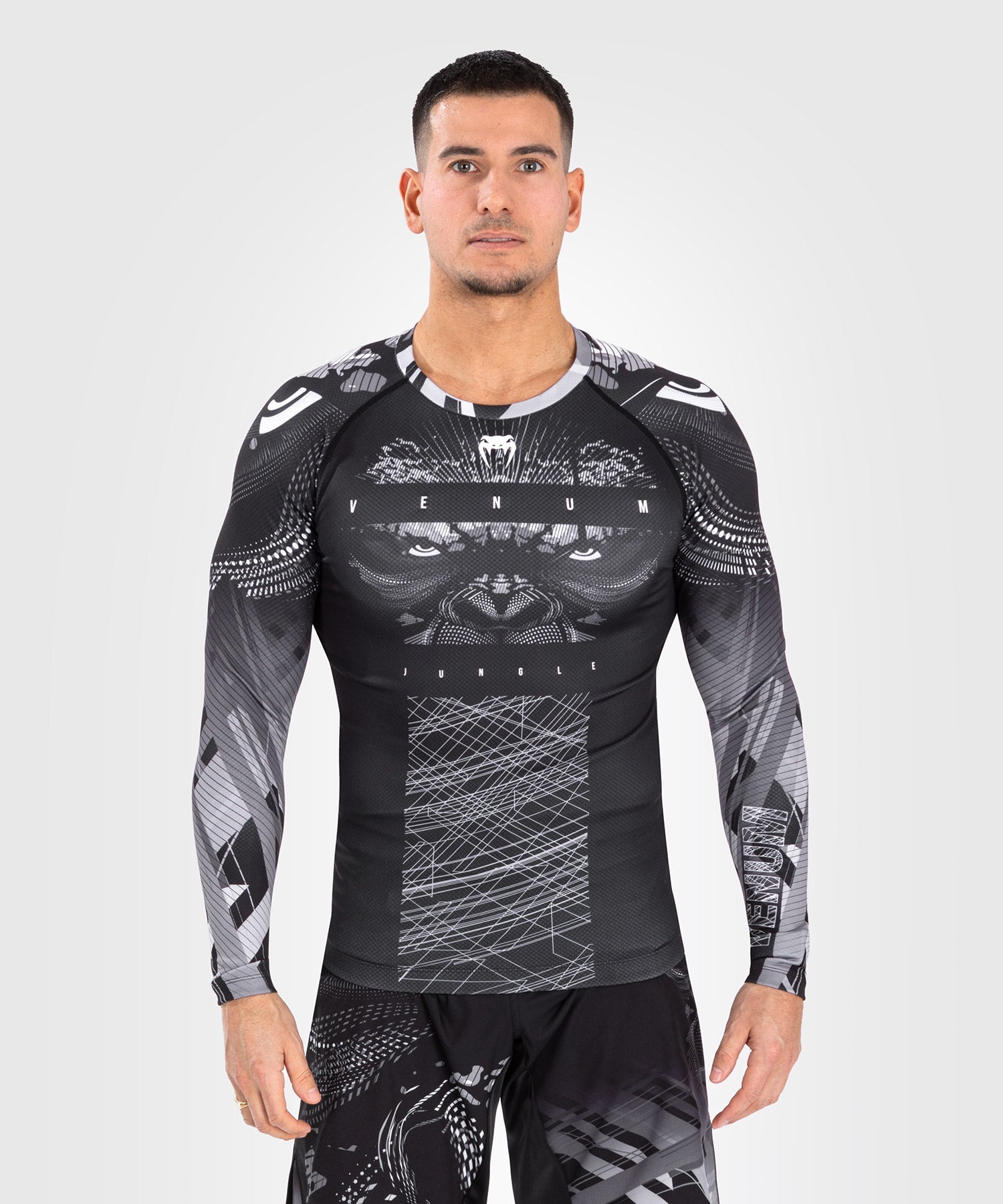 Rashguard - Venum - Gorilla Jungle - Långärmad - Svart/Vit