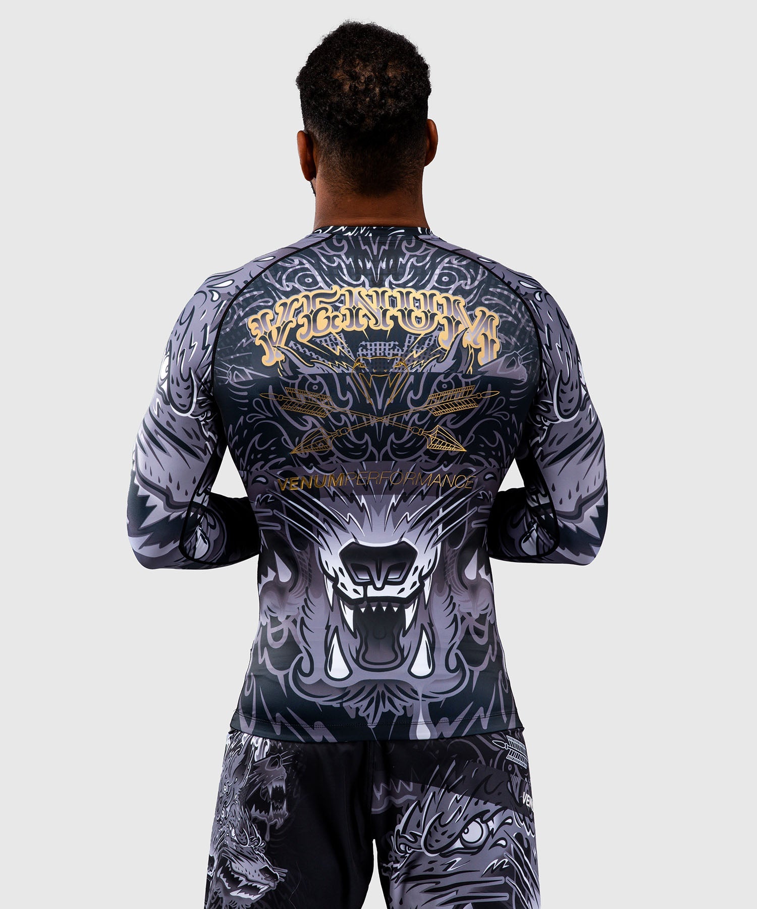 Rashguard - Venum - Wolf Atak - Långärmad, Svart/Grå