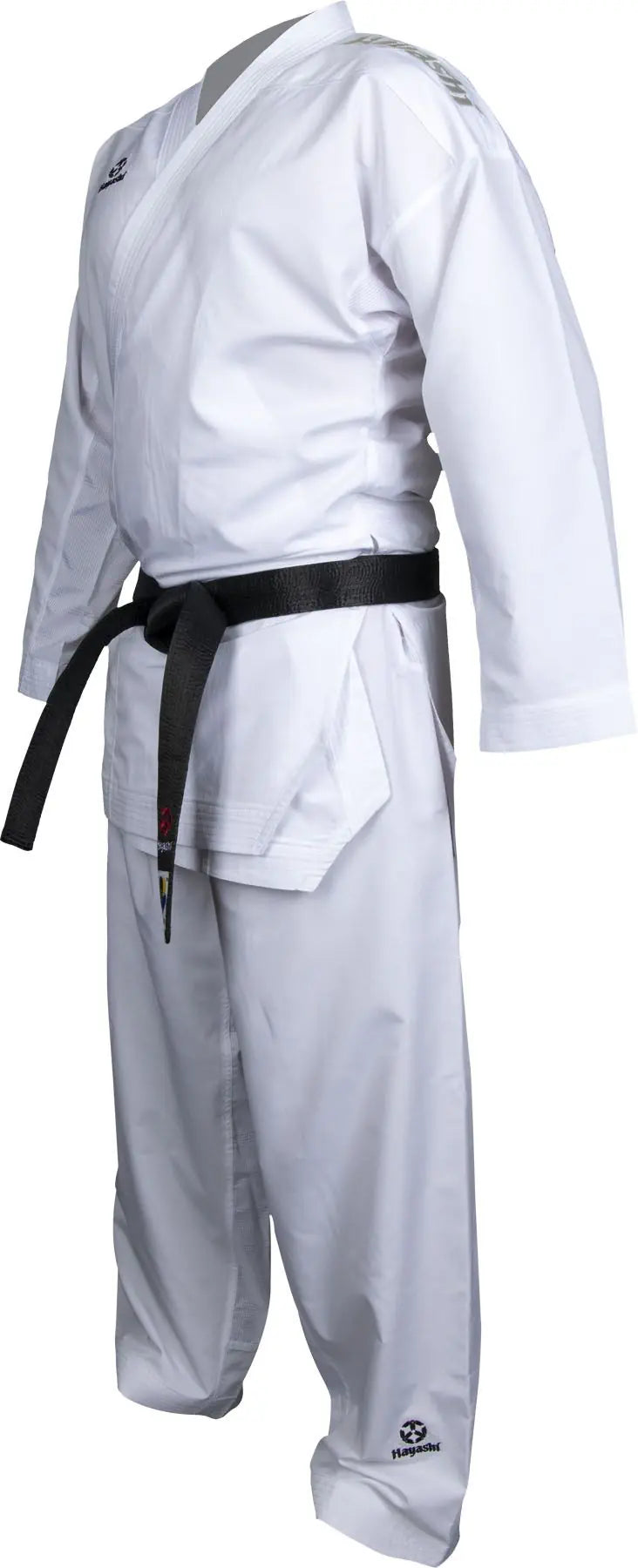 Karate-Gi - Hayashi - 'Green gi' - 'Premium Kumite' - vit/vit axelbroderi