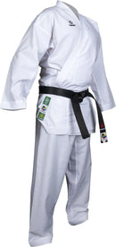Karate-Gi - Hayashi - 'Green gi' - 'Premium Kumite' - vit/vit axelbroderi