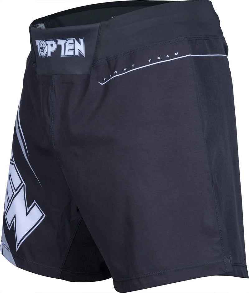 MMA Shorts - TOP TEN - 'Fight Team' - Svart