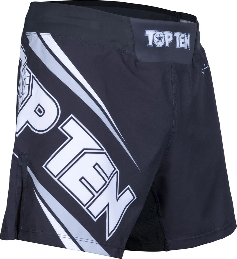 MMA Shorts - TOP TEN - 'Fight Team' - Svart