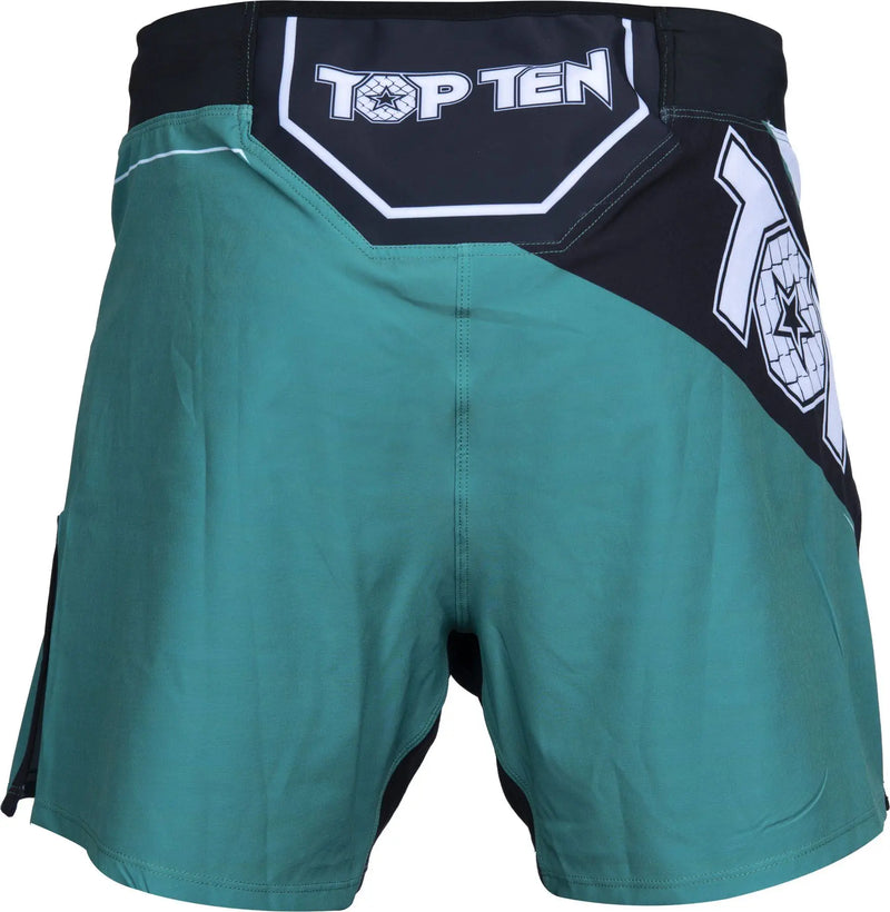 MMA Shorts - TOP TEN - 'Fight Team' - Grön