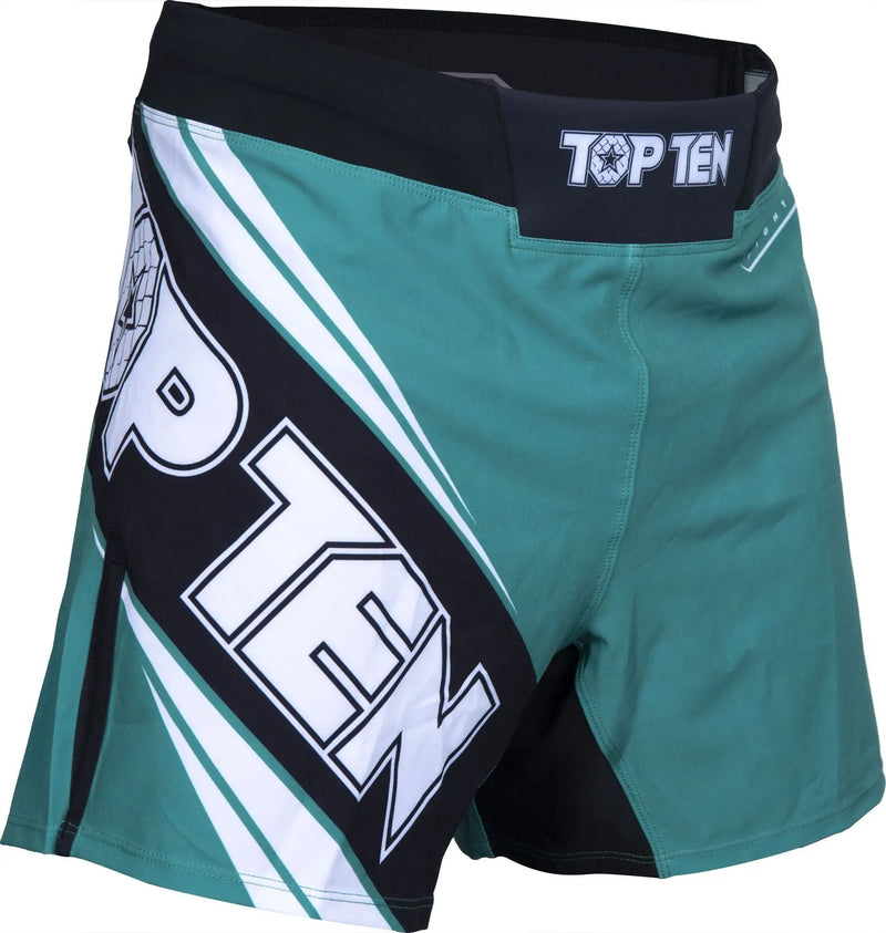 MMA Shorts - TOP TEN - 'Fight Team' - Grön