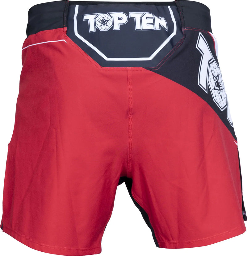 MMA Shorts - TOP TEN - 'Fight Team' - Röd