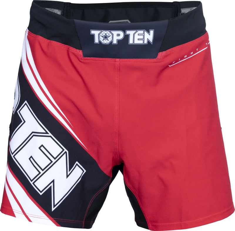 MMA Shorts - TOP TEN - 'Fight Team' - Röd