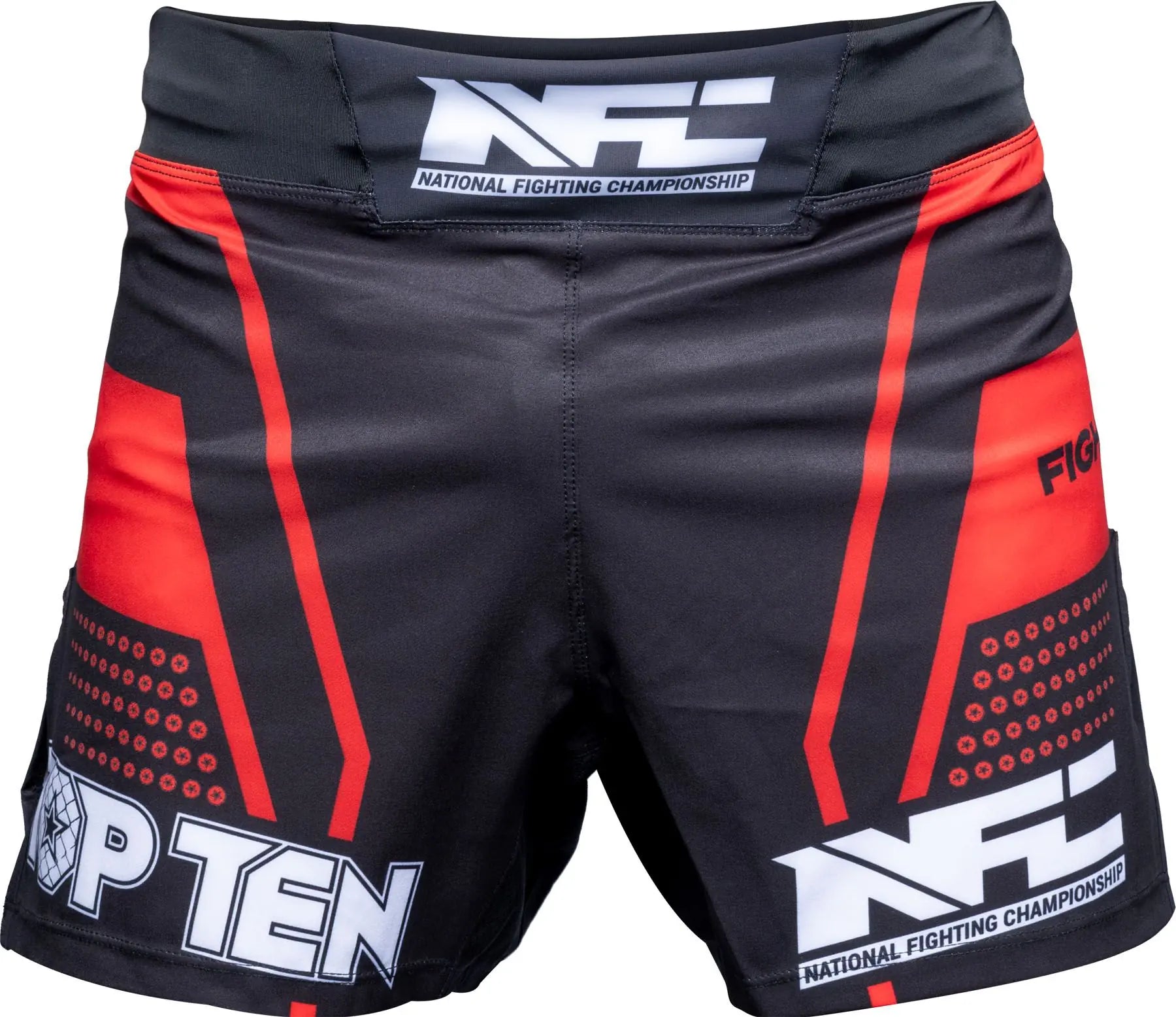 MMA Shorts - TOP TEN - 'NFC' - Röd