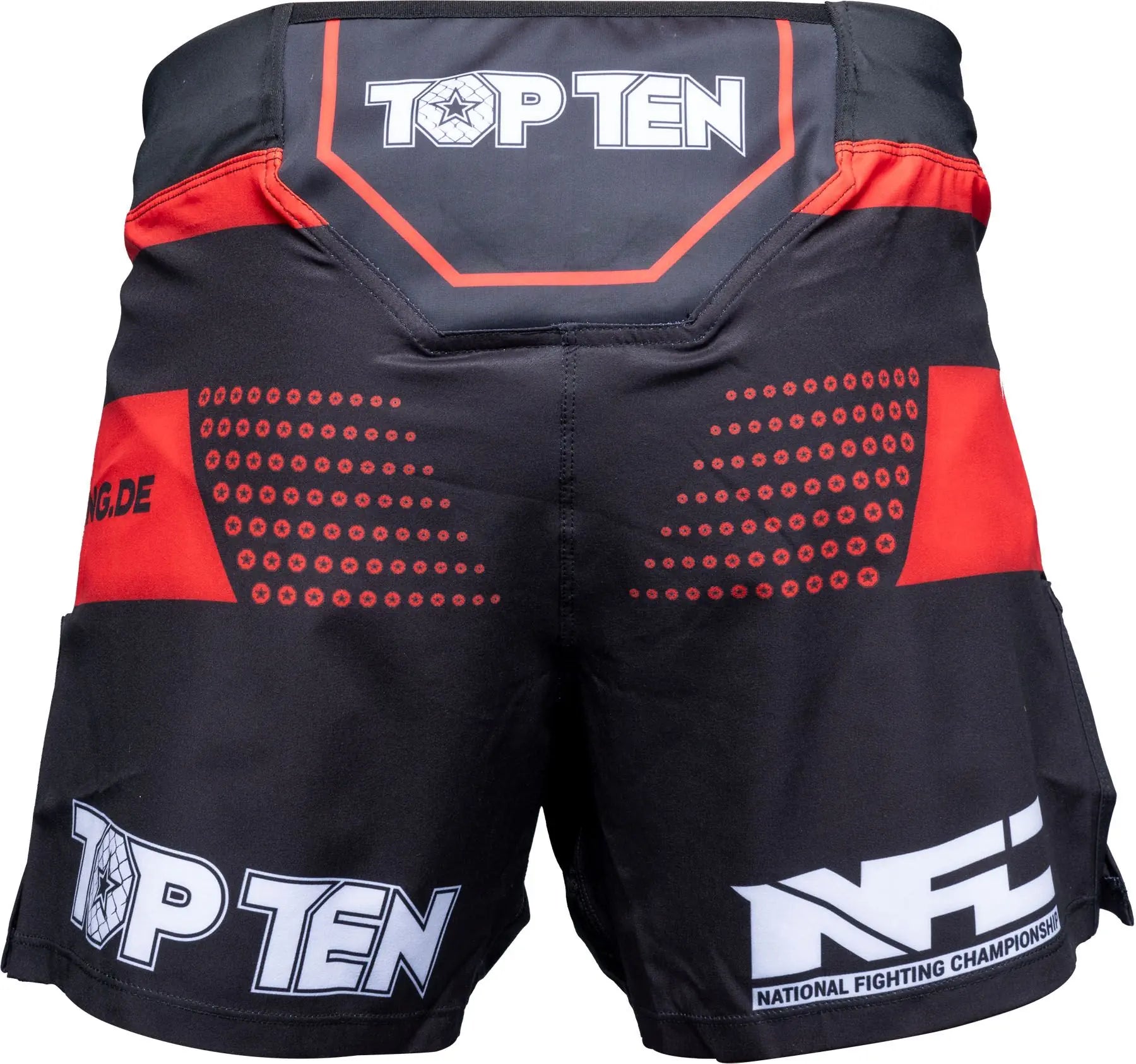 MMA Shorts - TOP TEN - 'NFC' - Röd