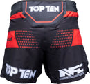 MMA Shorts - TOP TEN - 'NFC' - Röd