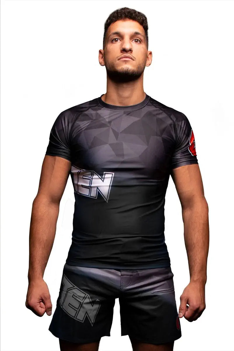 Rash Guard - TOP TEN - 'PRISM' - Svart