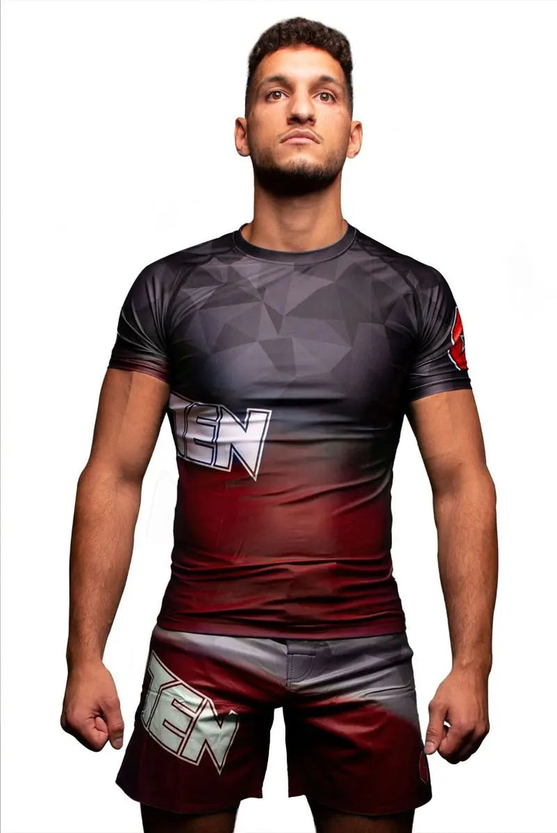 Rash Guard - TOP TEN - 'PRISM' - Röd