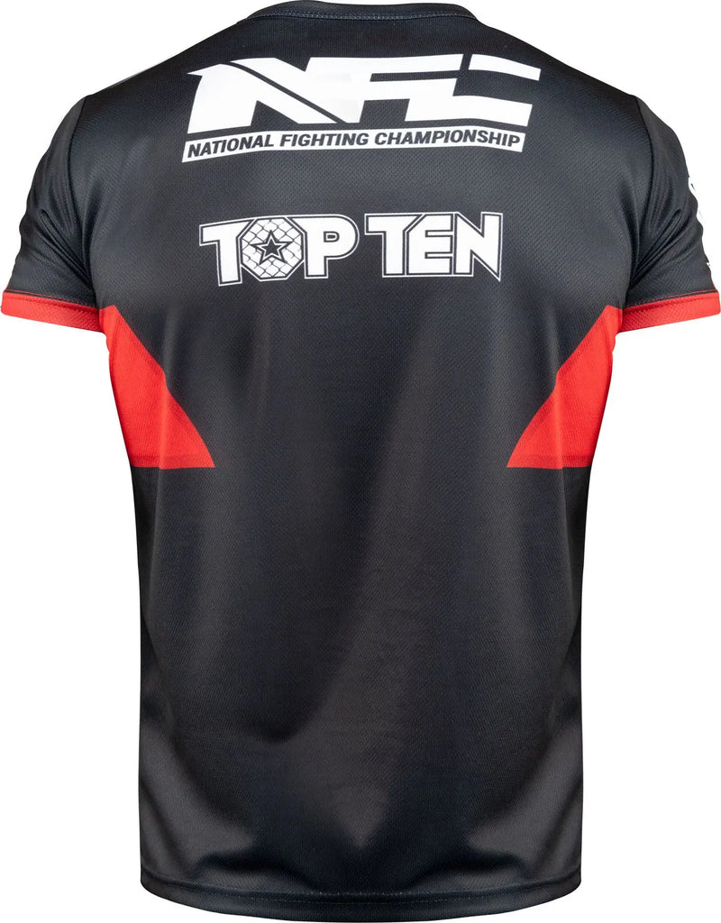 T-Shirt - TOP TEN - 'NFC' - Svart-Röd