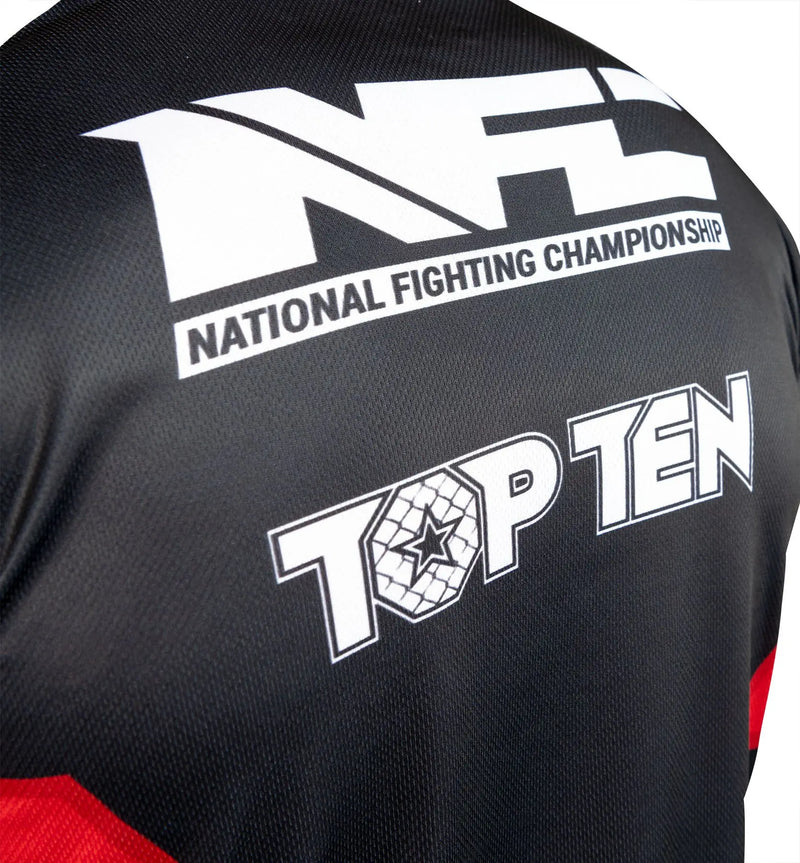 T-Shirt - TOP TEN - 'NFC' - Svart-Röd