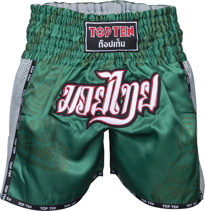 Muay Thai Shorts - TOP TEN - 'Patchara' - Grön