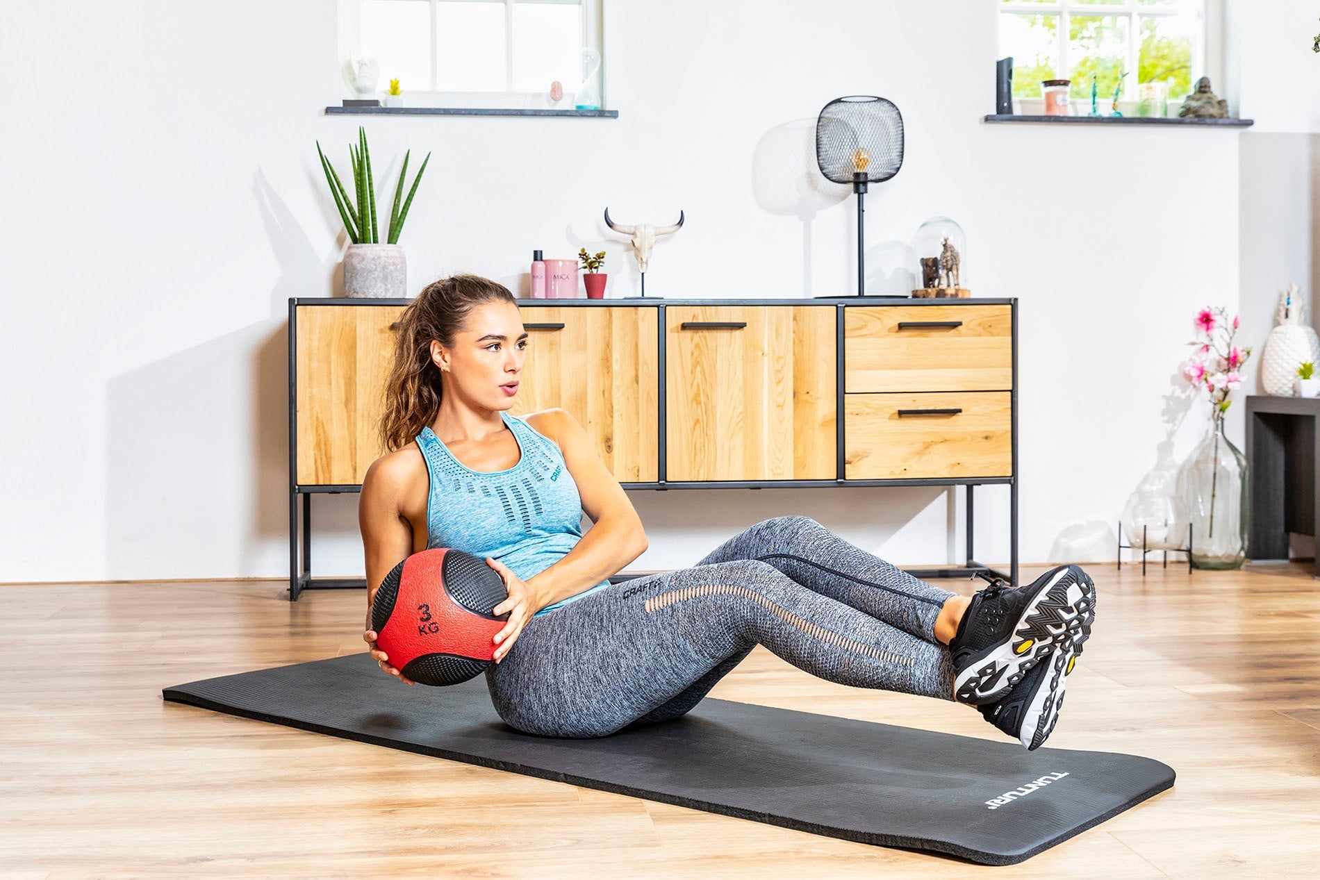 Medicinboll - Tunturi - Triangel - Vinyl - Svart