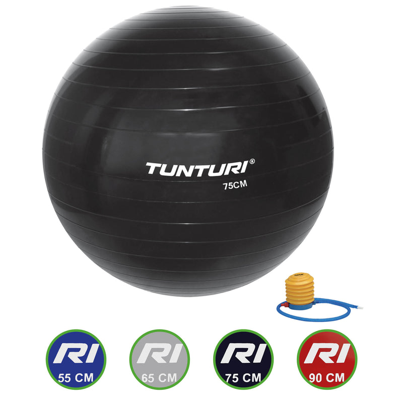Træningsbold - Tunturi - Gymball - 75cm. - Sort