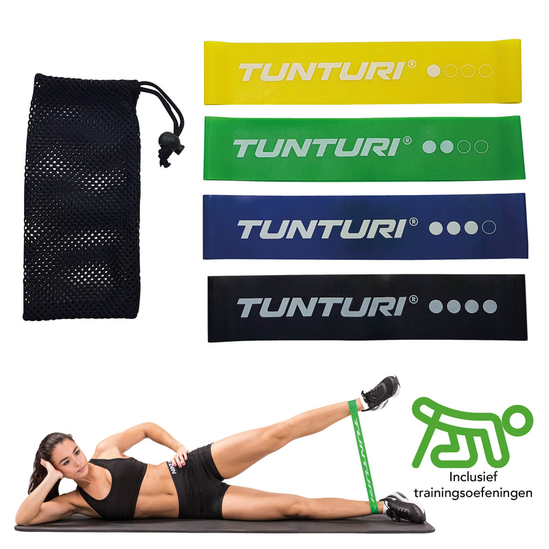 Tränings Gummiband - Tunturi - 'Elastic Set – Mini Resistance Band' - Svart