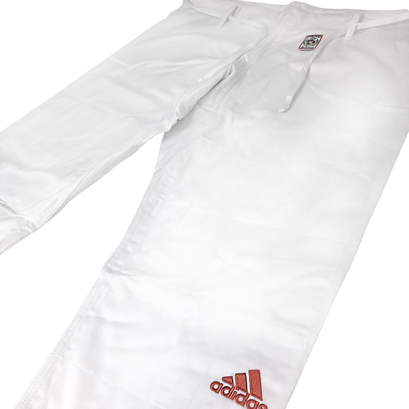 Judo Uniform - Adidas Judo - 'Champion 2.0' - Slim Fit - Vit-Röd