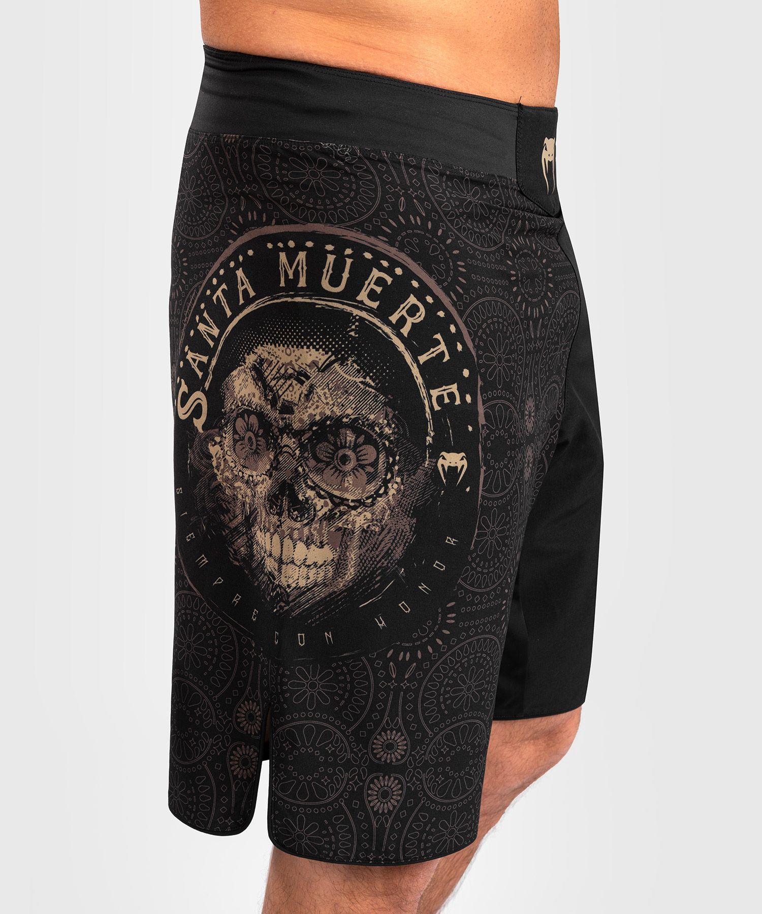 Fightshorts - Venum - 'Santa Muerte Dark Side' - Svart-Brun
