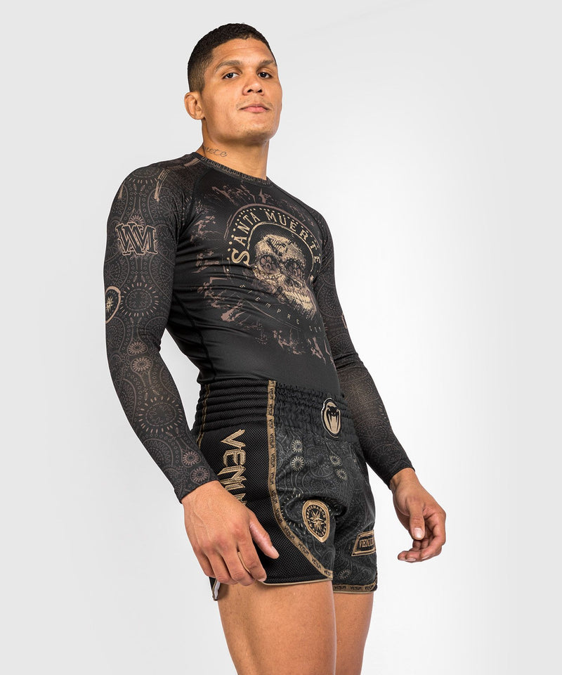 Rashguard - Venum - 'Santa Muerte Dark Side' - Långärmad - Svart-Brun