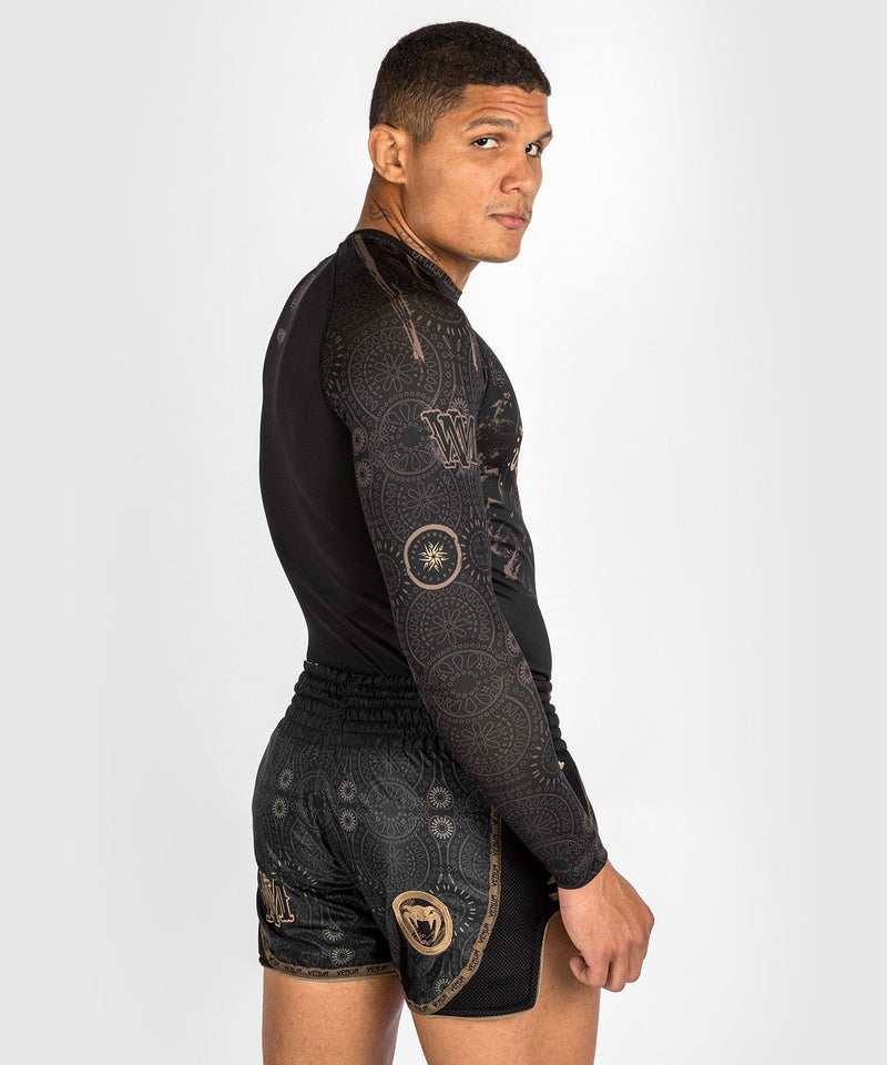 Rashguard - Venum - 'Santa Muerte Dark Side' - Långärmad - Svart-Brun