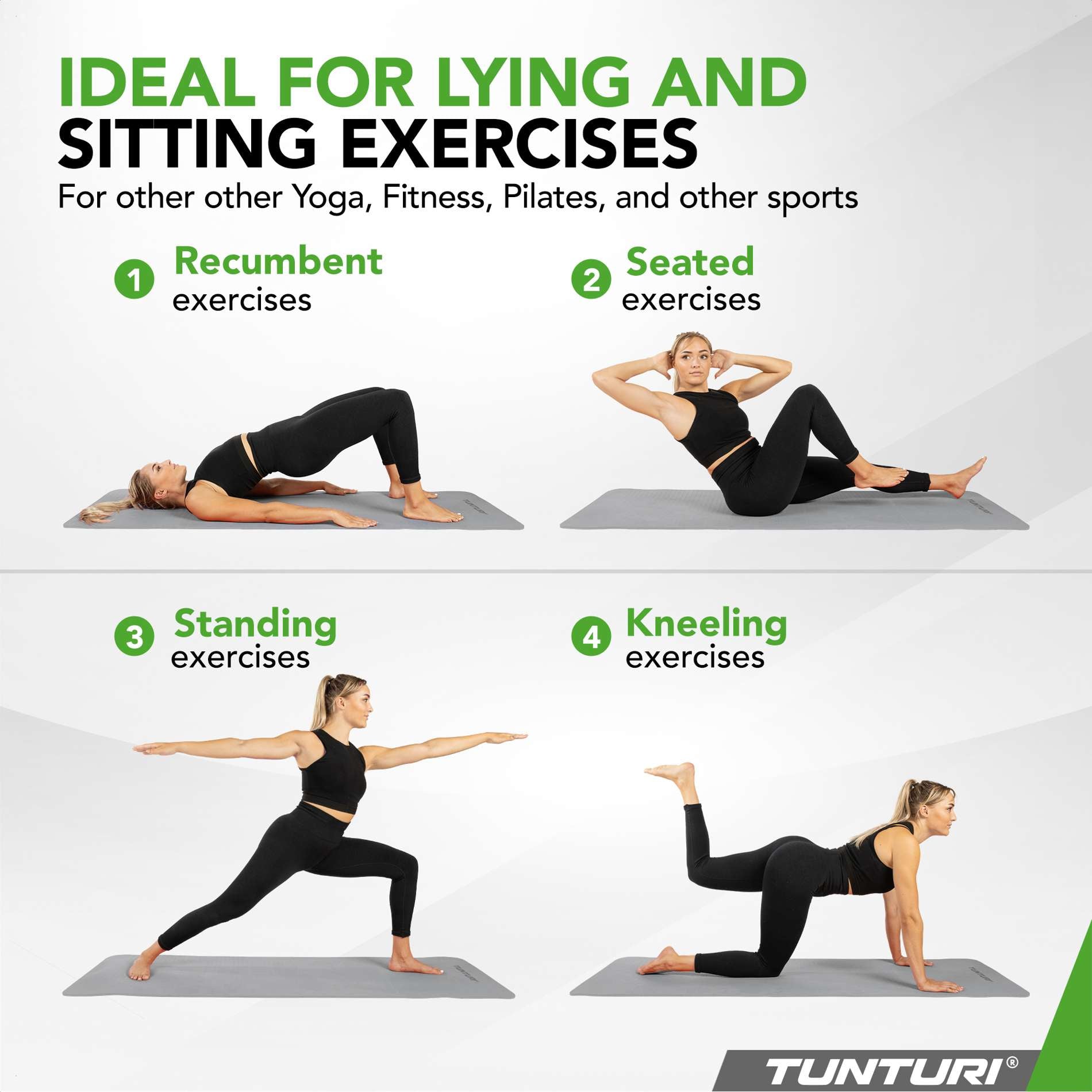 Yogamatta - Tunturi - '8MM' - Grå