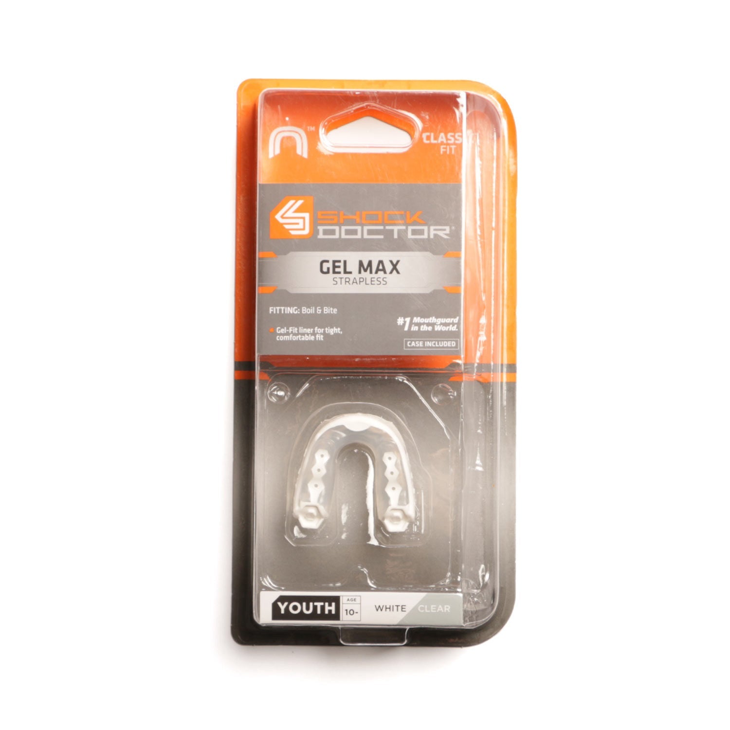 Munskydd - Shock Doctor - Ungdom - 'Gel Max' - Vit/Klar